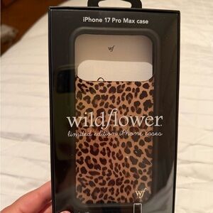 Wildflowers Leopard Print iPhone 17 Pro Max Case - Brown & Black